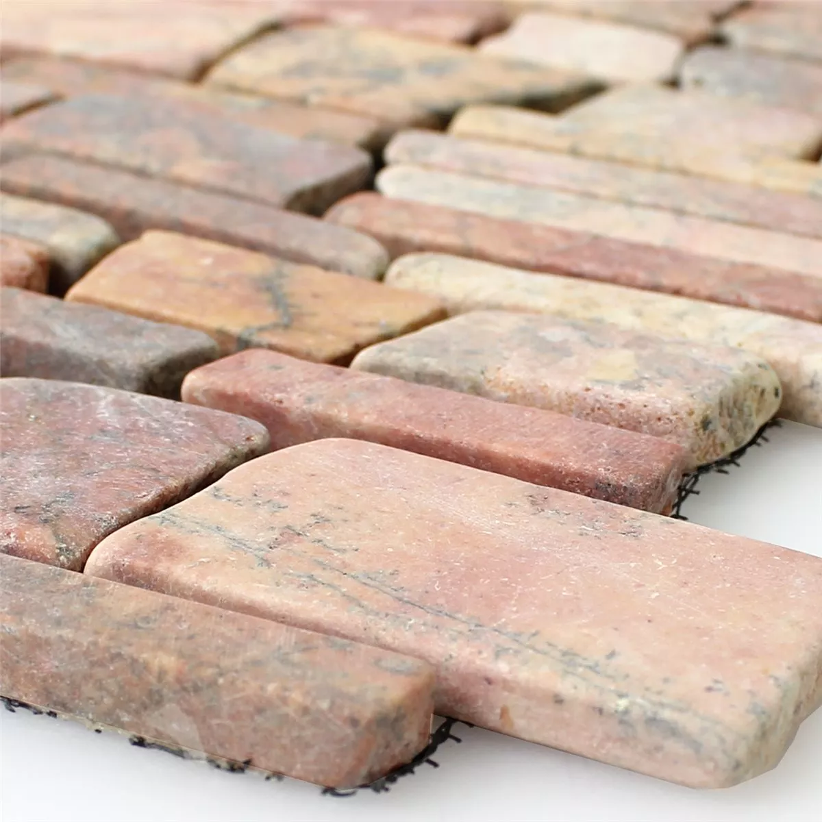 Mozaik Csempe Üveggolyó Természetes Kő Brick Rosso Verona