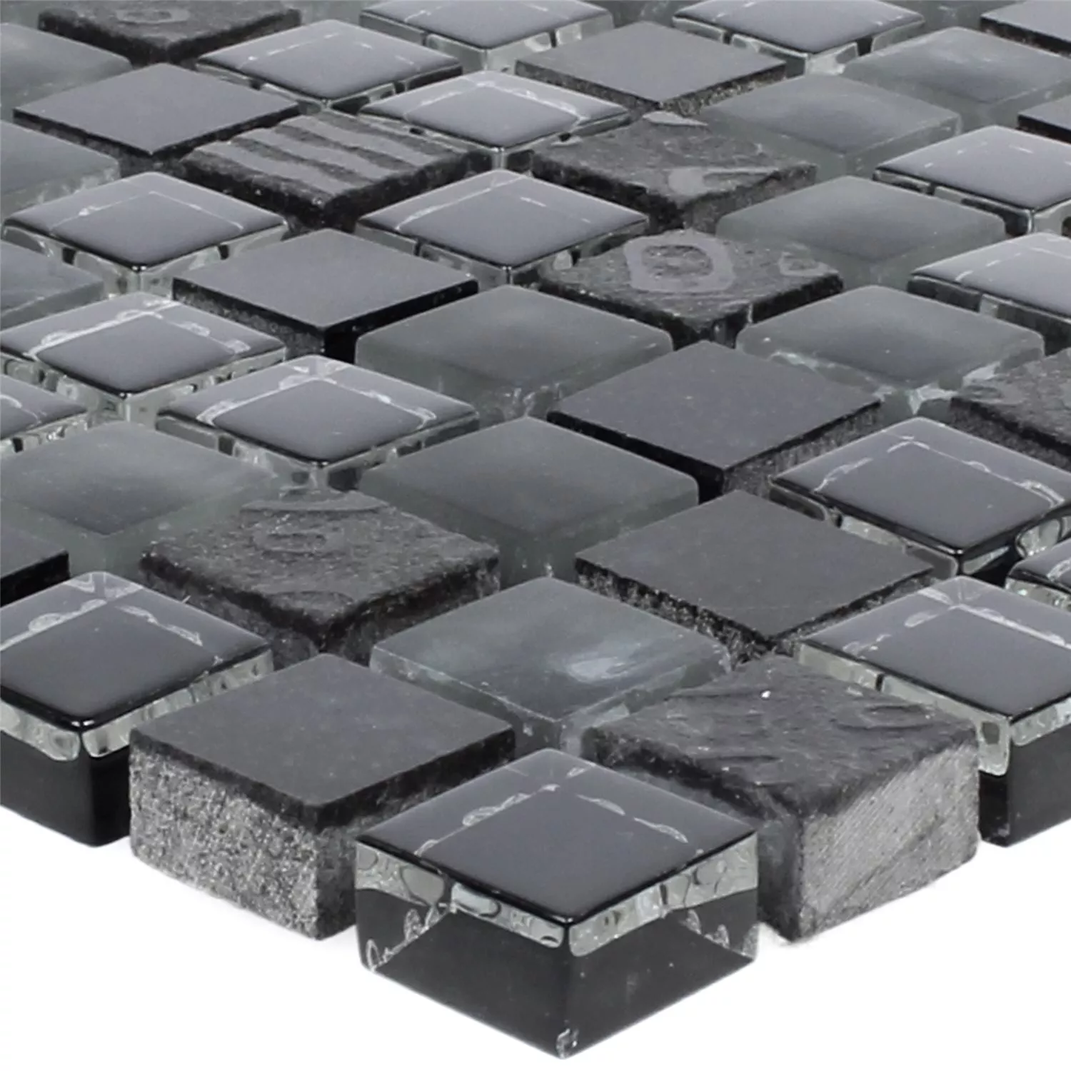 Mozaik Csempe Ankara Üveg Kő Mix Fekete 15