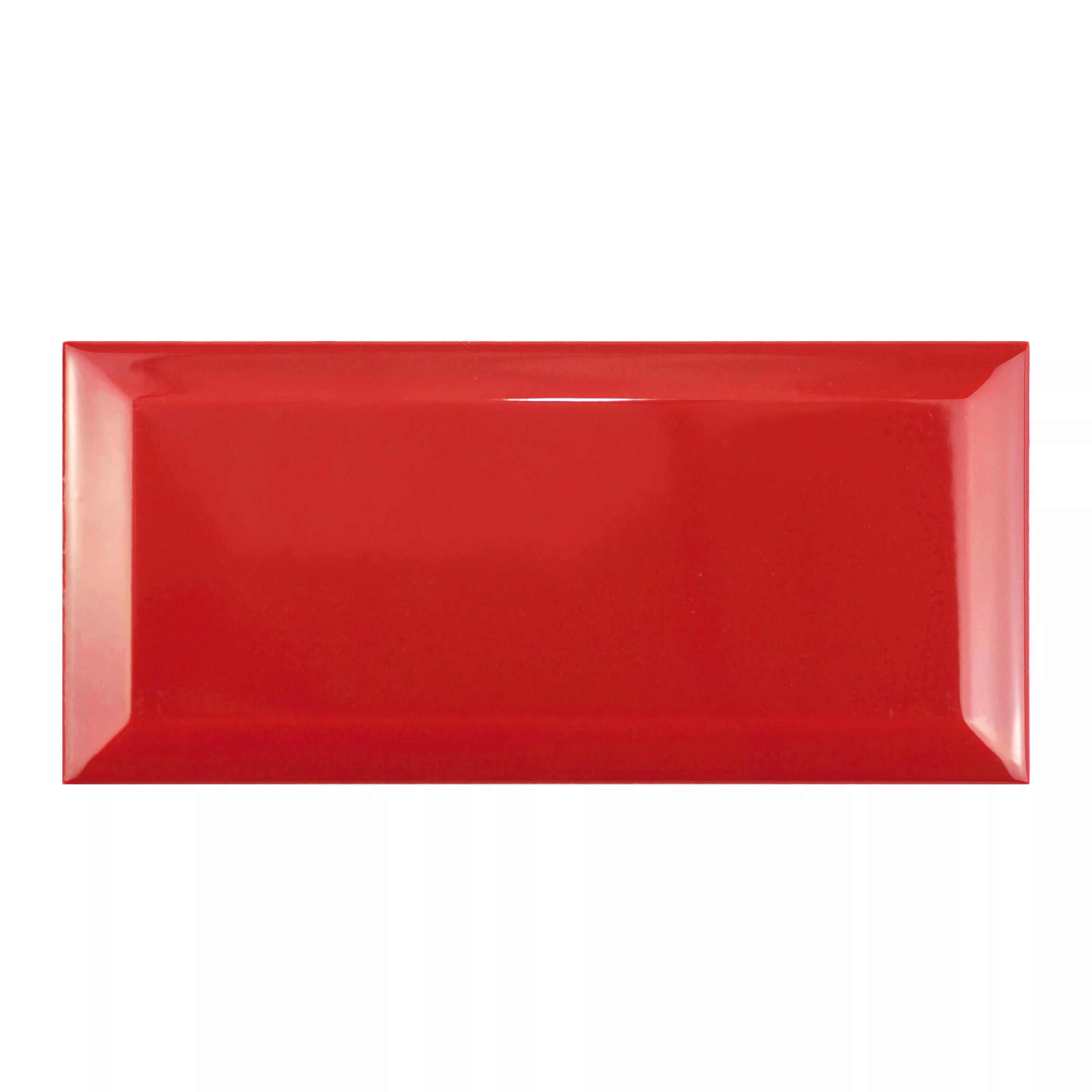 Minta Metro Fali Csempe Brasilia Fazetta 7,5x15x0,7cm Rojo