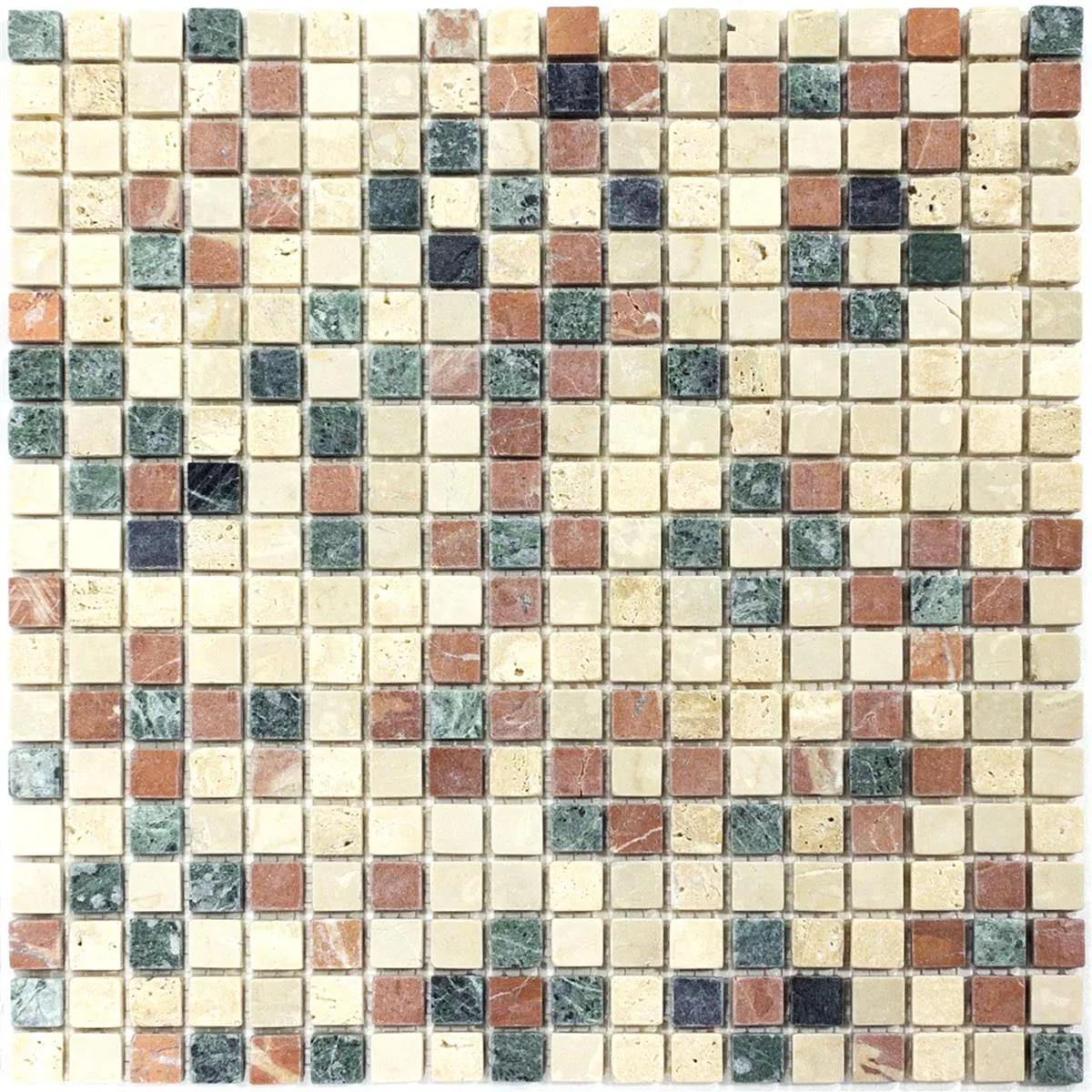 Üveggolyó Természetes Kő Mozaik Csempék Antebia Krém Bézs Piros Zöld