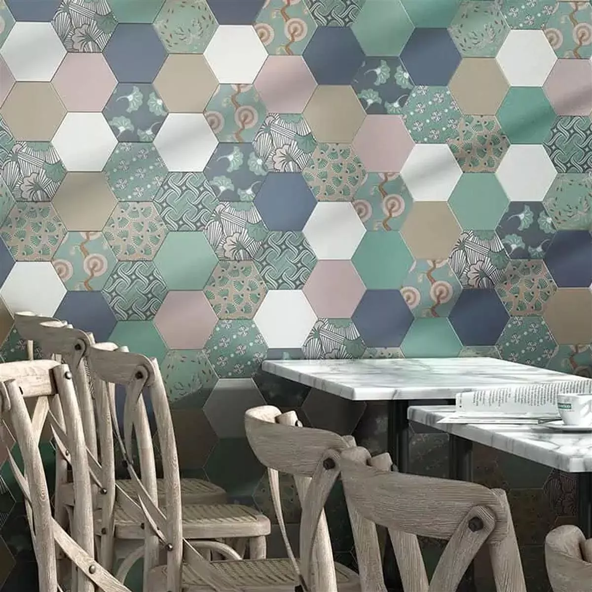 Minta Porcelán Kőedény Csempék Modena Hatszög Decor 1