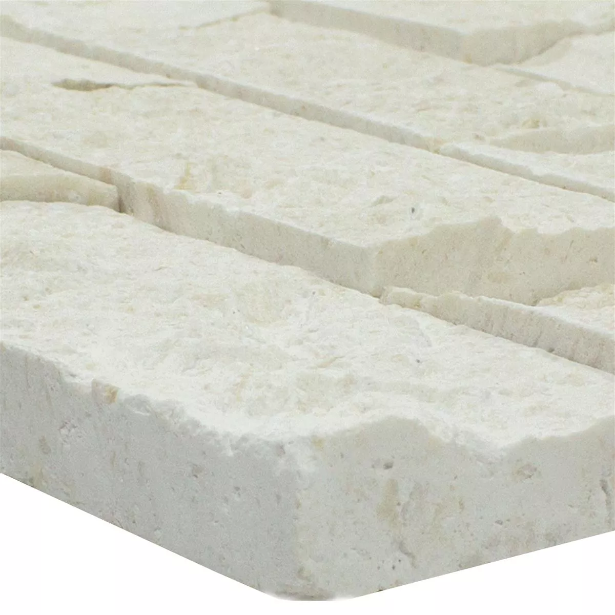 Mozaik Csempe Természetes Kő Kansas Splitface 3D Fehér