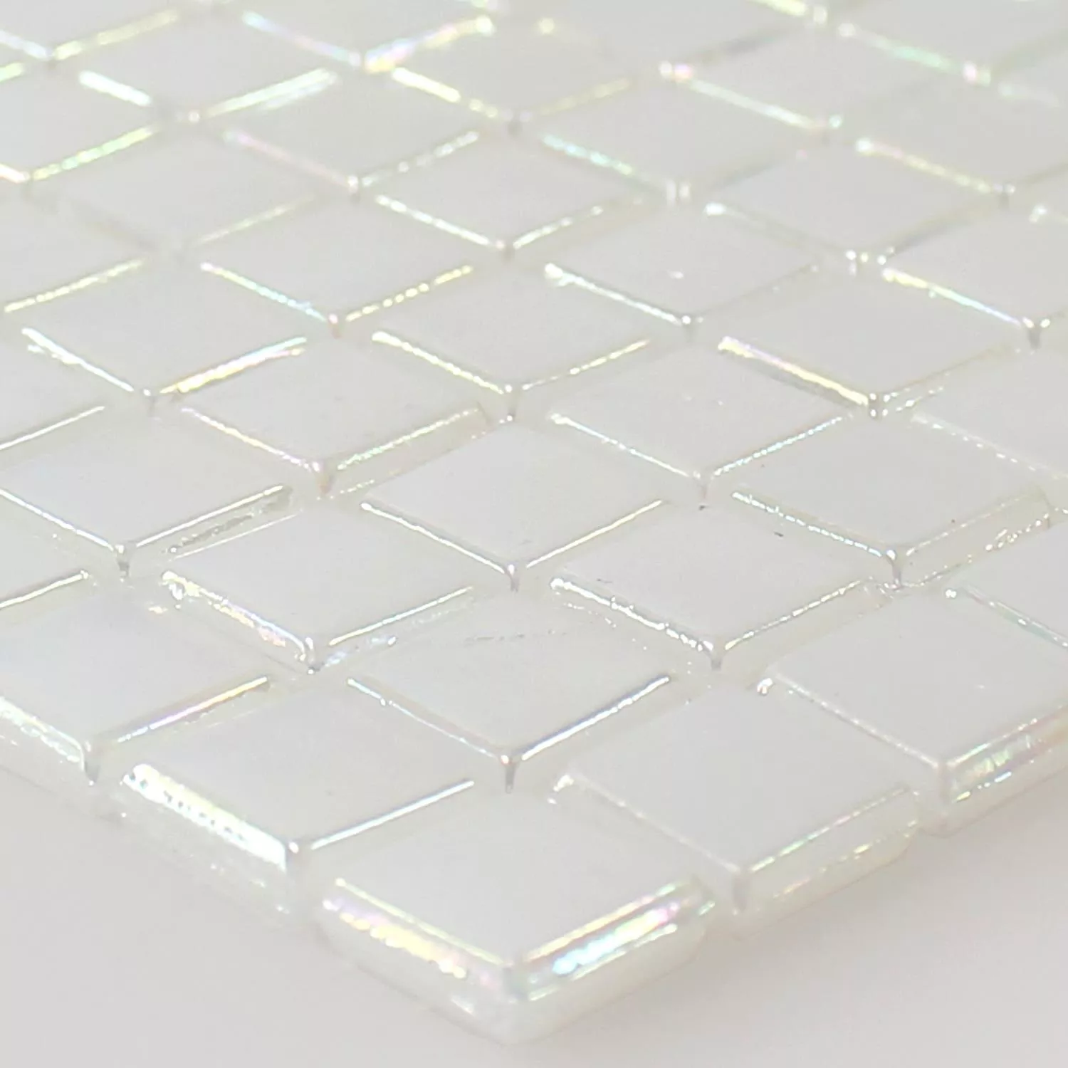 Üvegmozaik Csempék Gyöngyház Hatású Fehér Bézs