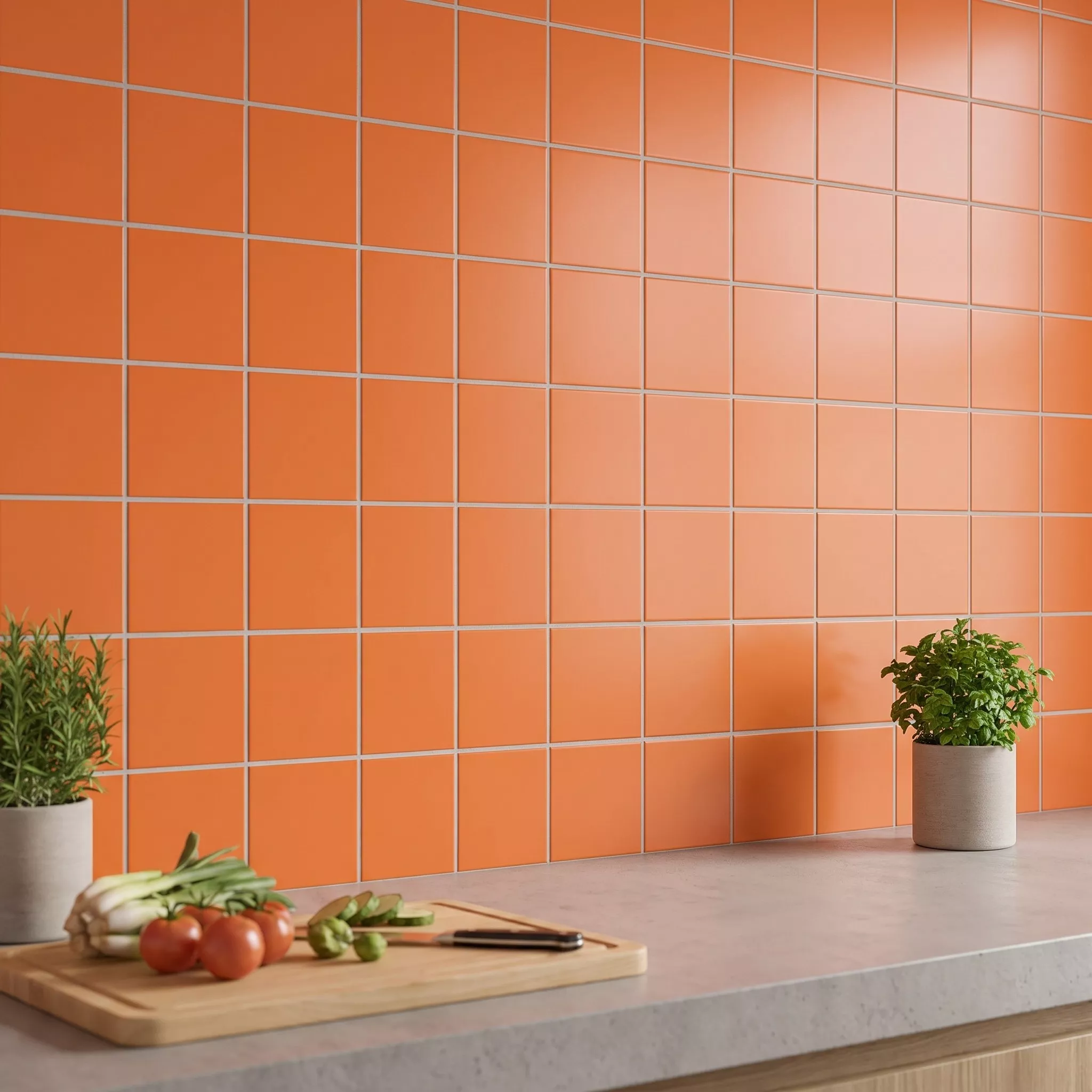 Metró csempe Narancssárga Deres 10x10 cm Fazetta Nélkül Freyburg Naranja
