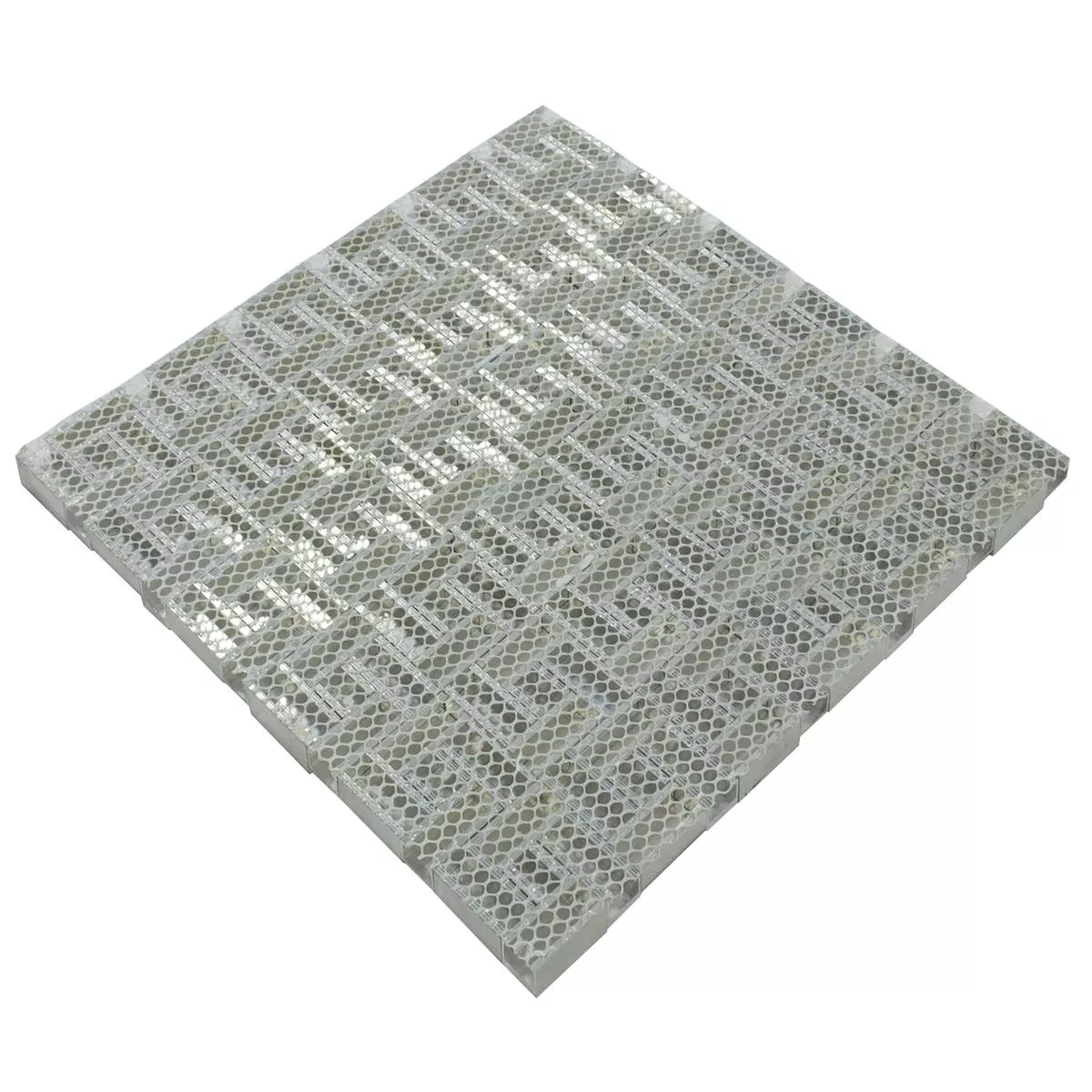 Alumínium Fém Mozaik Csempe Quantum Ezüst