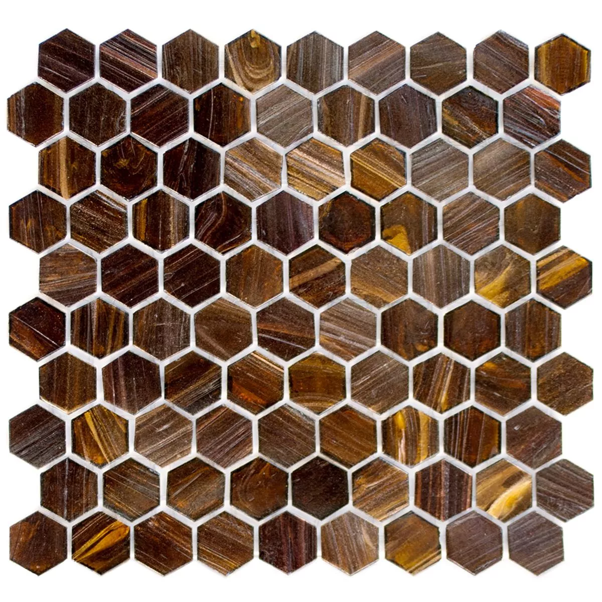 Üvegmozaik Csempék Trend-Vi Hexagonal 270 Sötétbarna