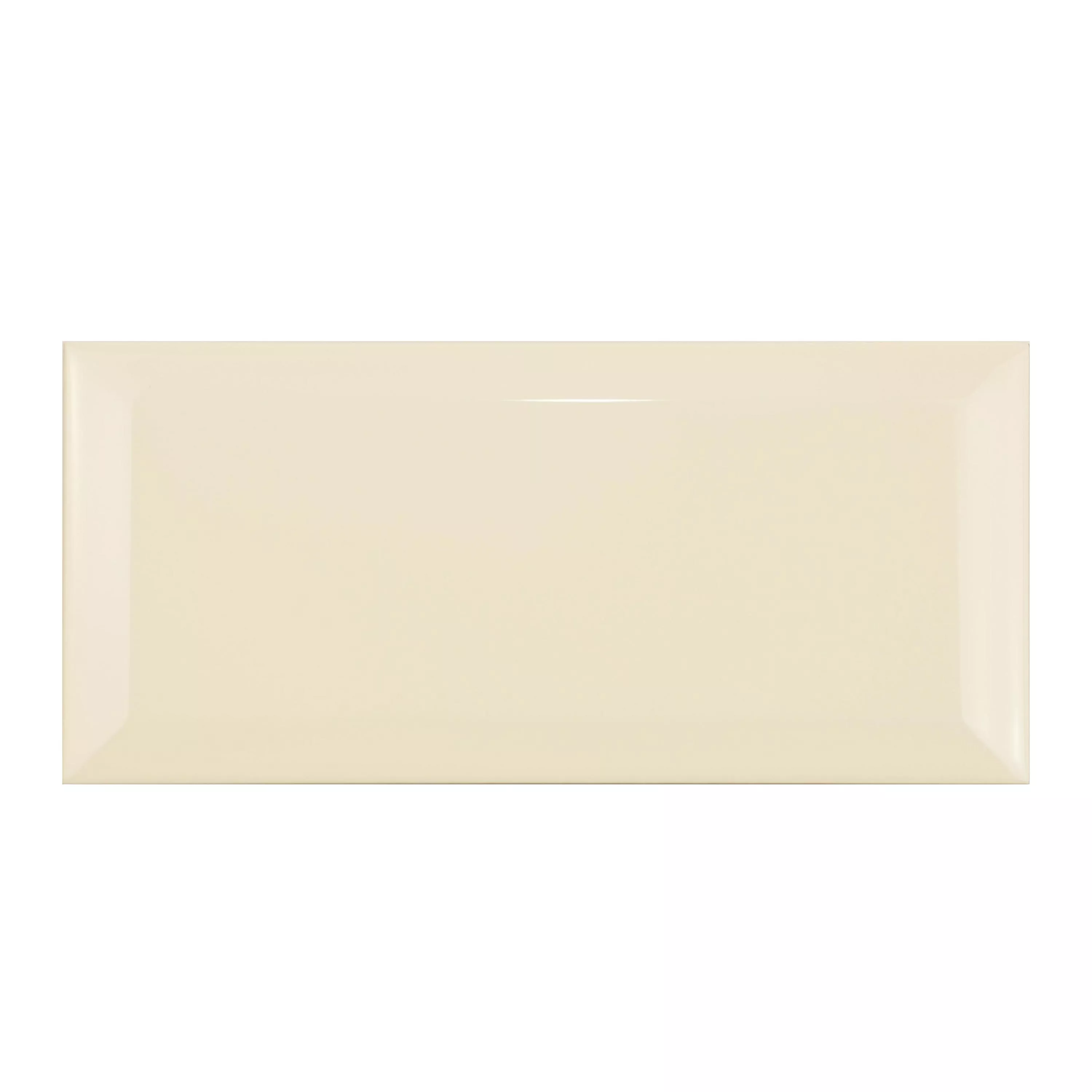 Minta Metro Fali Csempe Brasilia Fazetta 7,5x15x0,7cm Crema