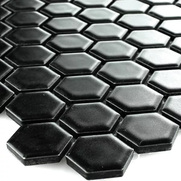 Mozaik Csempe Fazekasság Hatszög Fekete Deres H23