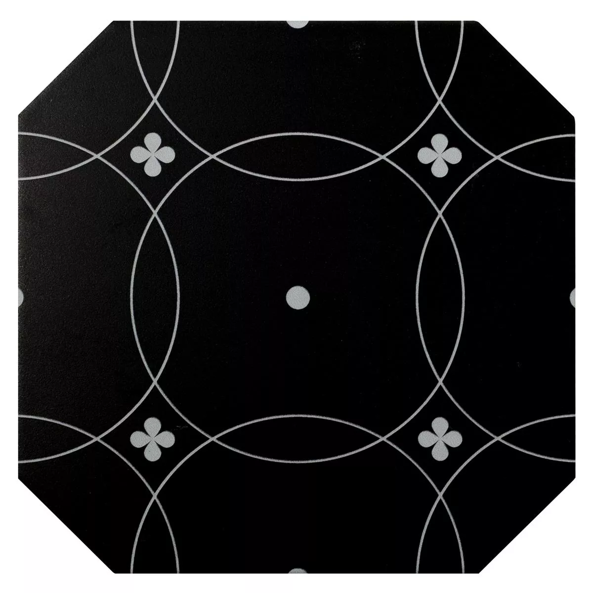 Porcelán Kőedény Csempék Genexia Fekete Fehér Decor 1 Nyolcszög 20x20cm