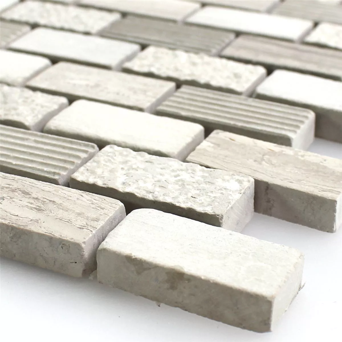 Mozaik Csempe Természetes Kő Macciato Bézs Brown 15x30x8mm Mozaik Csempe Természetes Kő Macciato Bézs Brown 15x30x8mm