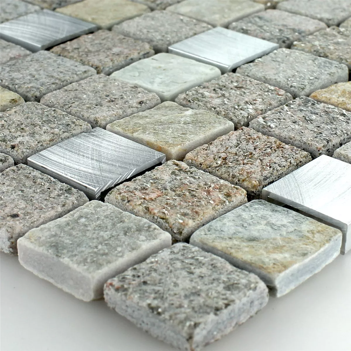 Mozaik Csempe Kvarcit Alu Természetes Kő 23x23x8mm