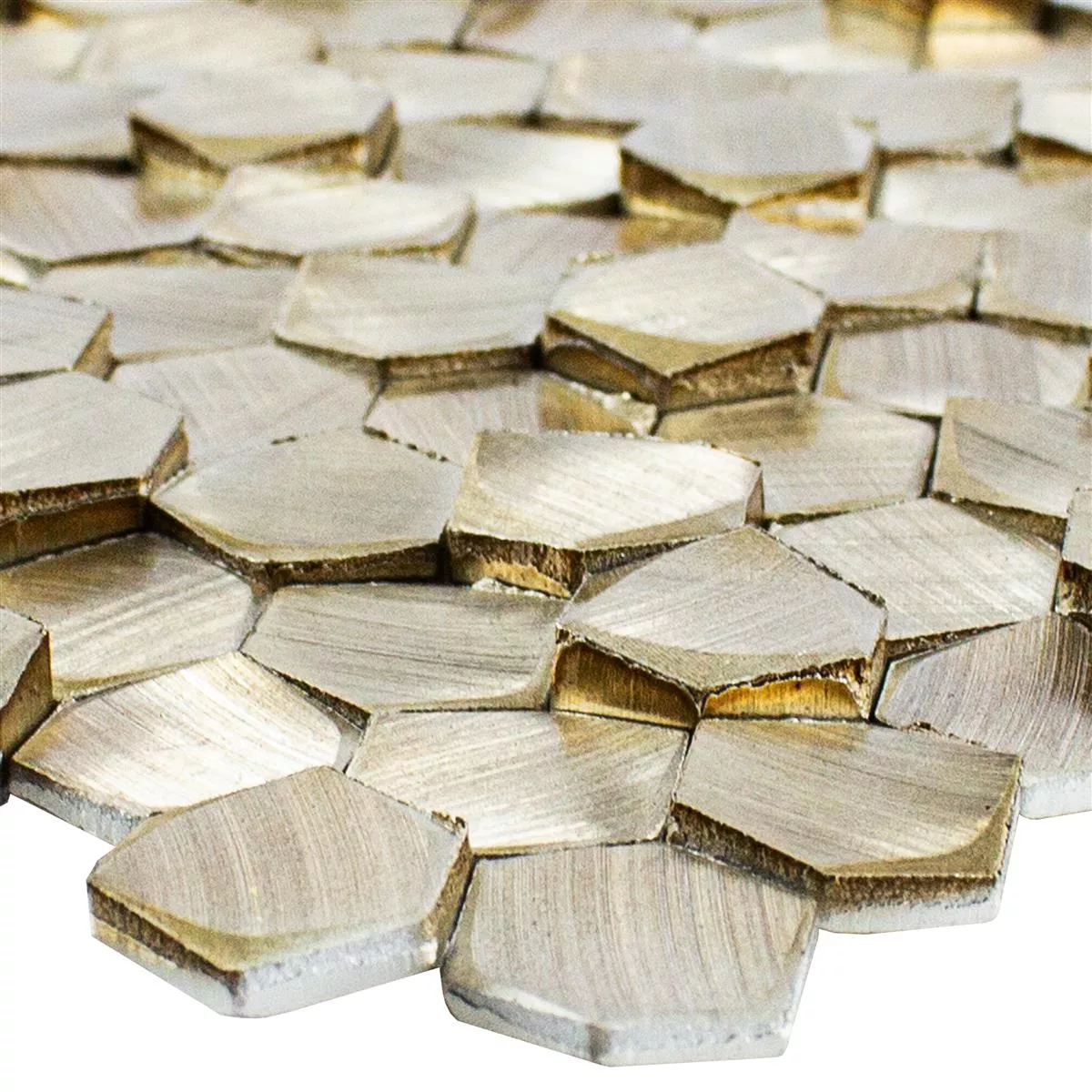 Alumínium Fém Mozaik Csempe McAllen Arany