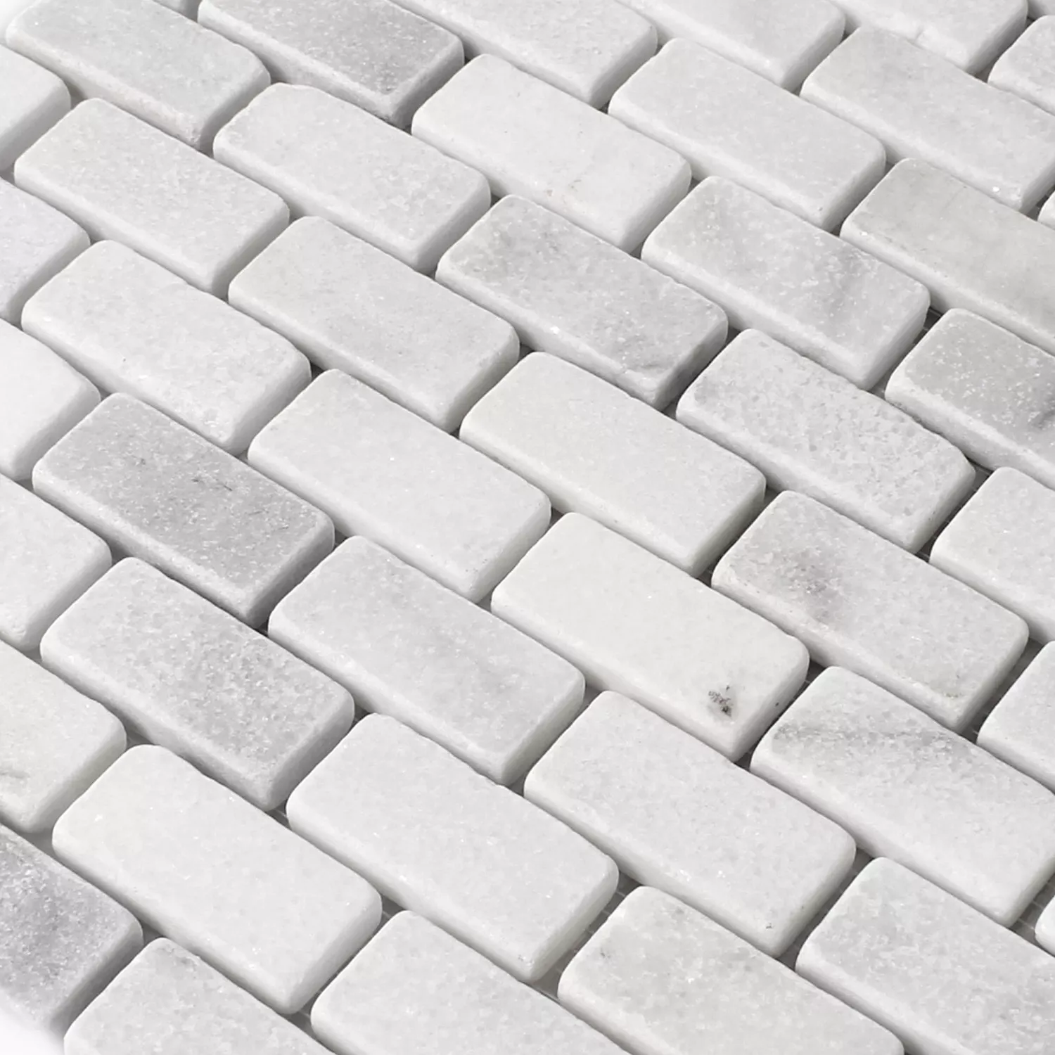Mozaik Csempe Üveggolyó Természetes Kő Treviso Brick Fehér