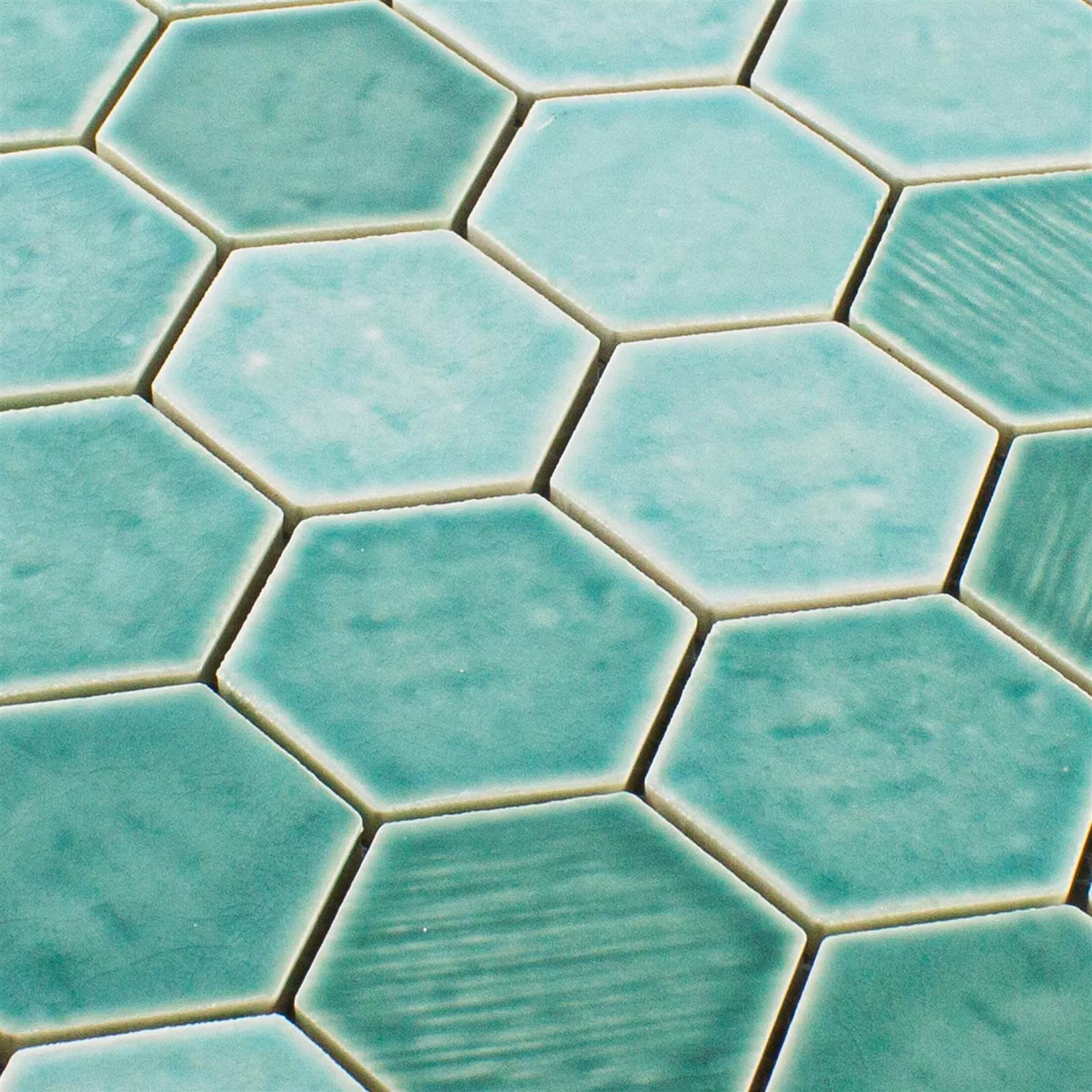 Fazekasság Mozaik Csempe Roseburg Hatszög Csillogó Türkiz
