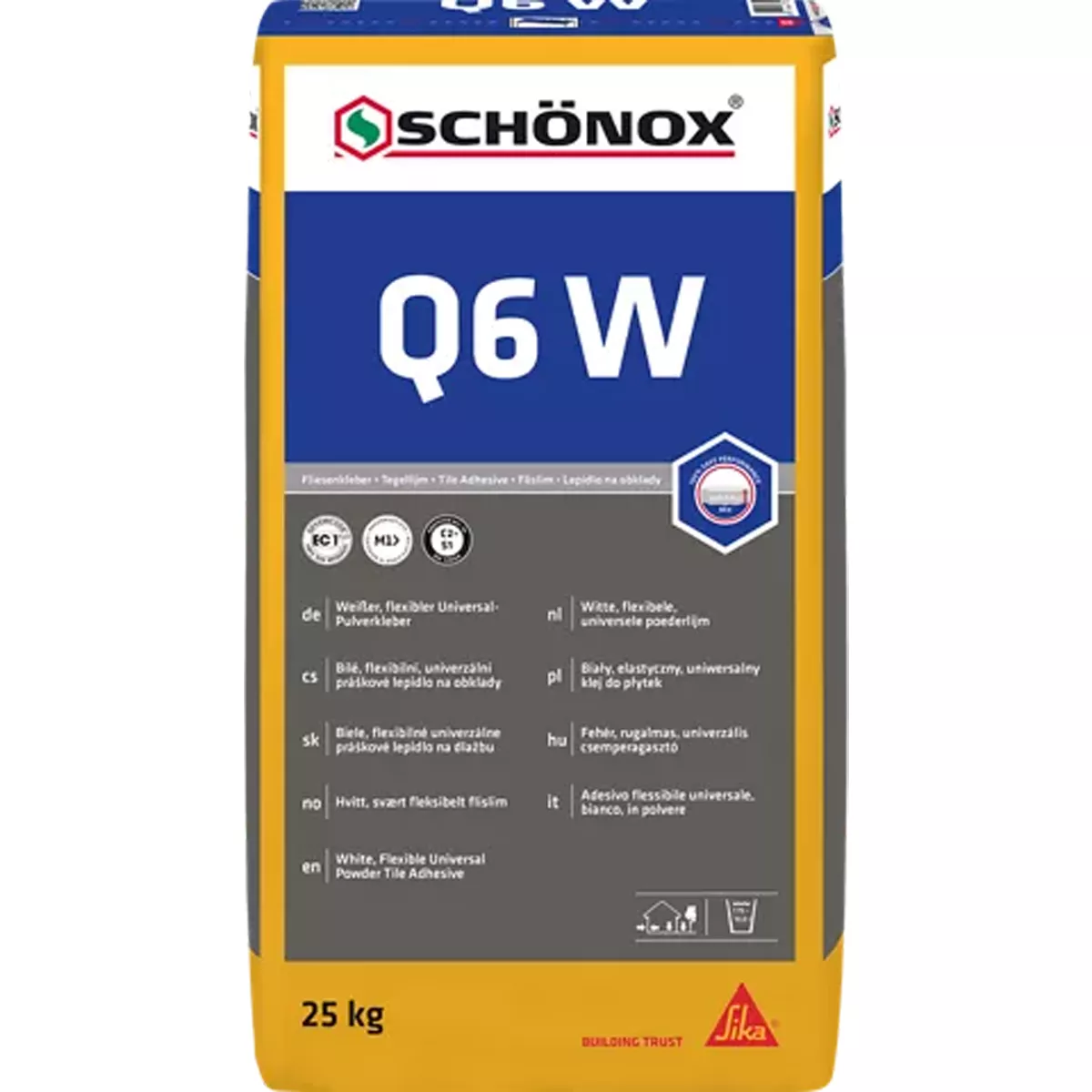 Csemperagasztó Schönox Q6 W (falra és padlóra) univerzális ragasztó (25 kg) (fehér)