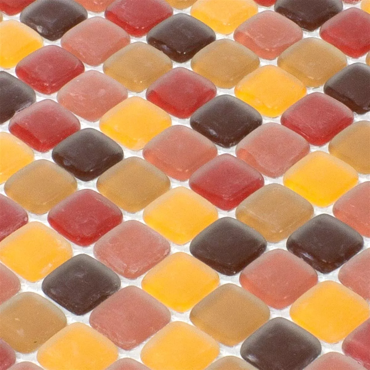 Üvegmozaik Csempék Ponterio Frosted Piros Mix
