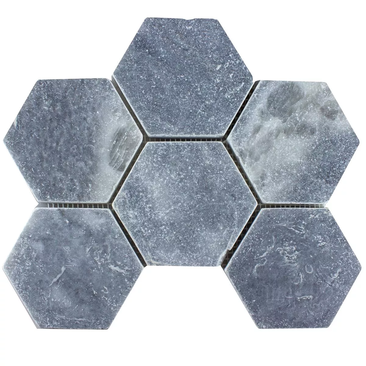 Üveggolyó Természetes Kő Mozaik Csempe Maracay Hatszög Bardiglio