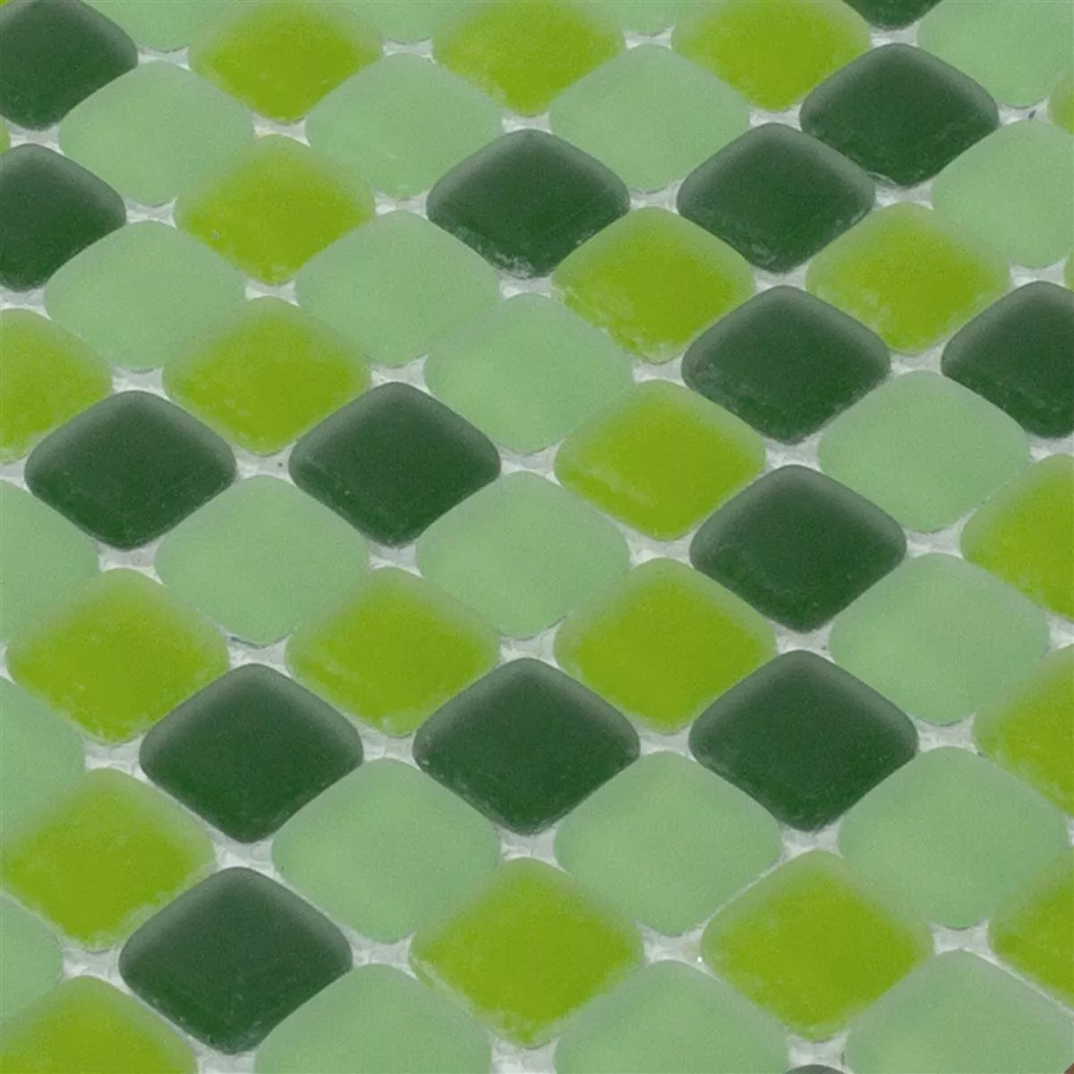 Üvegmozaik Csempék Ponterio Frosted Zöld Mix