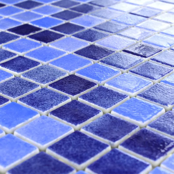 Üveg Medence Pool Mozaik 25x25x4mm Kék Mix