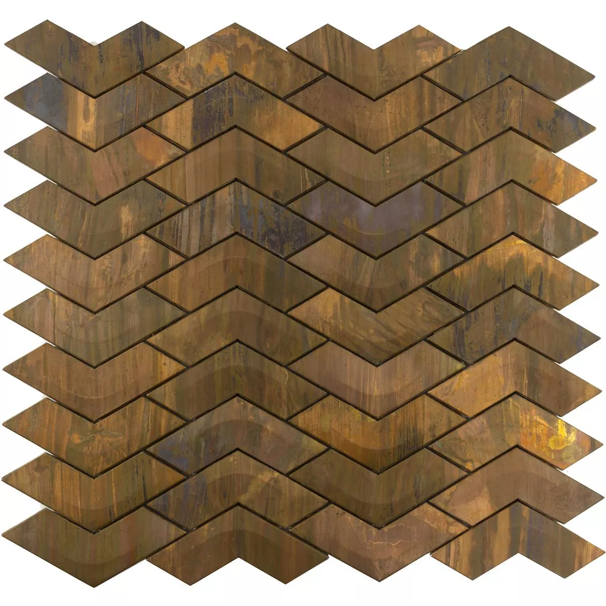 Fém Réz Mozaik Csempe Copperfield 3D Hullám