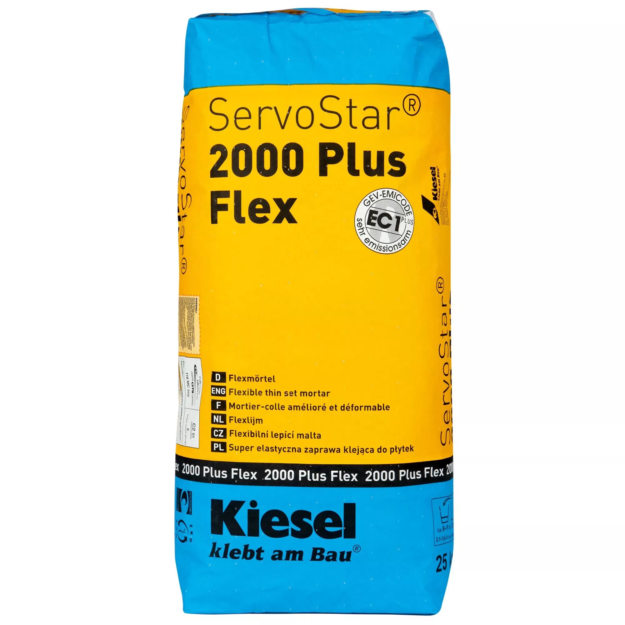 Kiesel csemperagasztó Servostar 2000 - rugalmas és műanyaggal módosított cementkötésű vékonyágyas habarcs (25KG) Kiesel csemperagasztó Servostar 2000 - rugalmas és műanyaggal módosított cementkötésű vékonyágyas habarcs (25KG)
