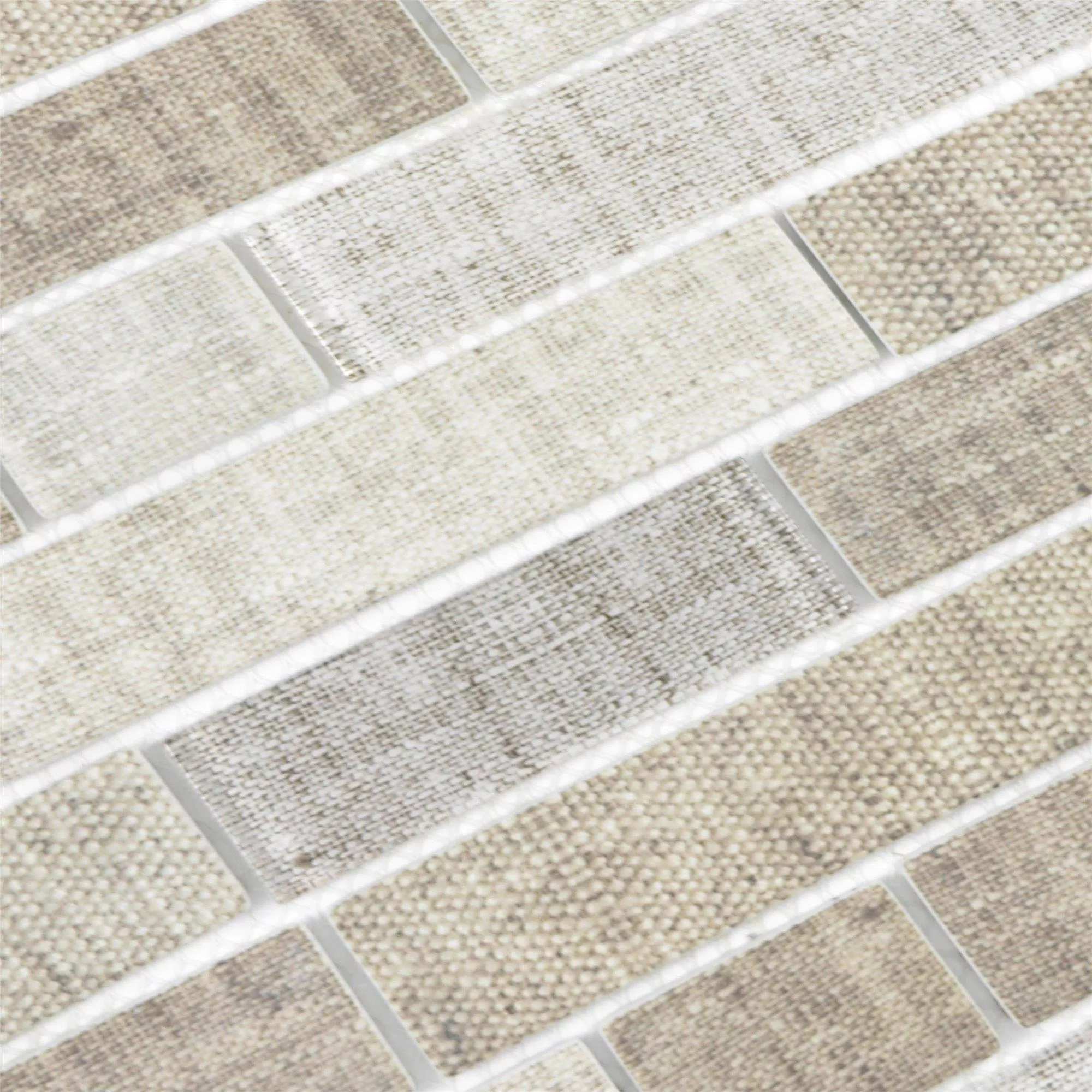 Üvegmozaik Csempék Lyonel Textil Optika Brick Bézs