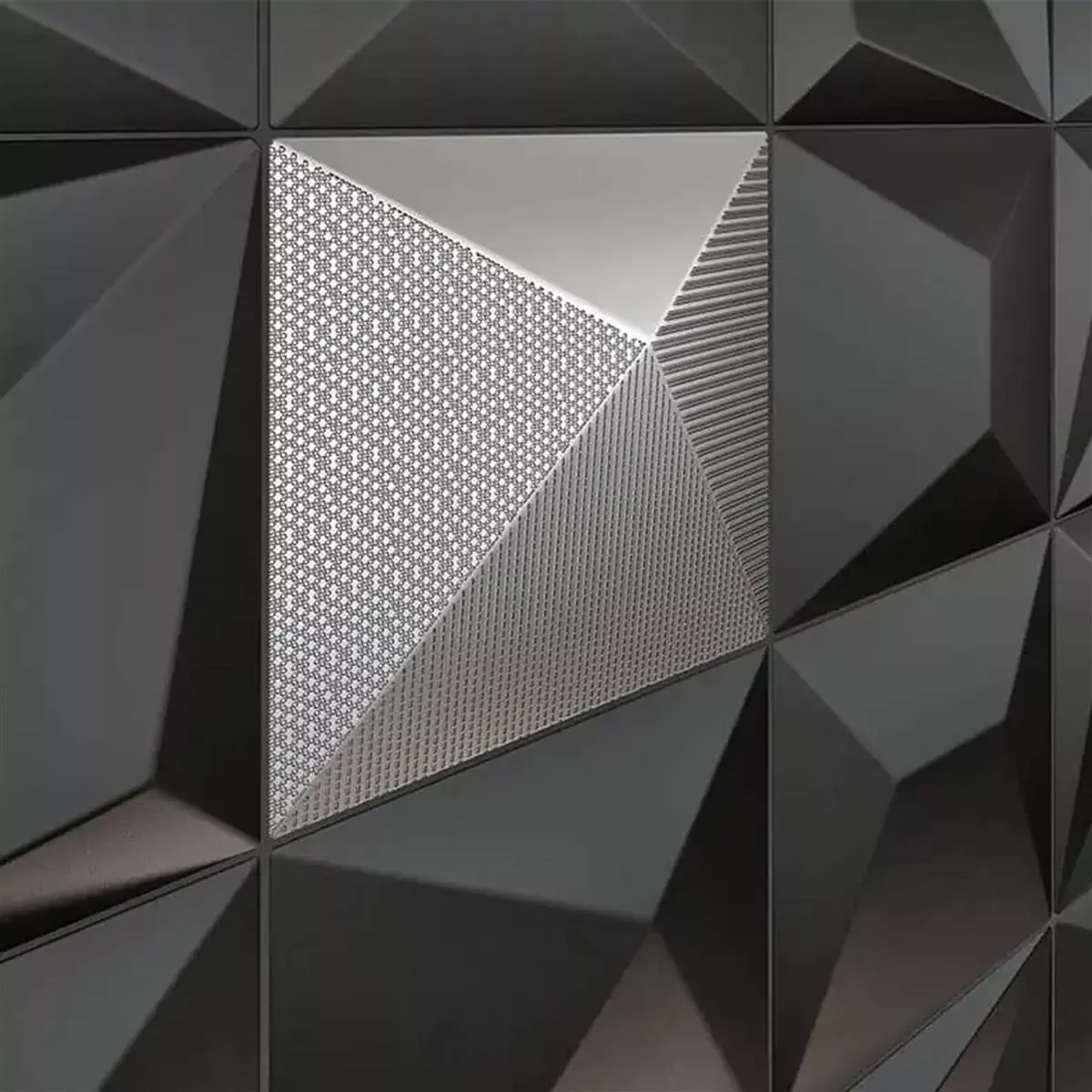 Fali Csempe Skyline 3D Techno Kizárólagos Strukturált Ezüst