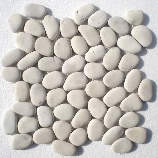 Mozaik Csempe Kavics Természetes Kő Fehér