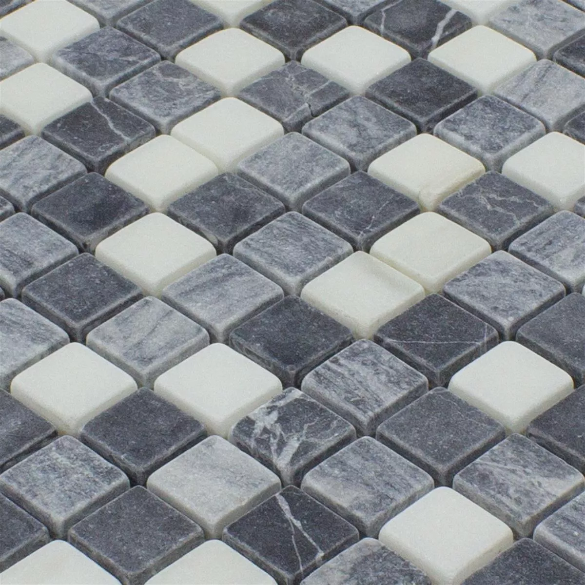 Üveggolyó Természetes Kő Mozaik Csempék Stanford Szürke Fehér