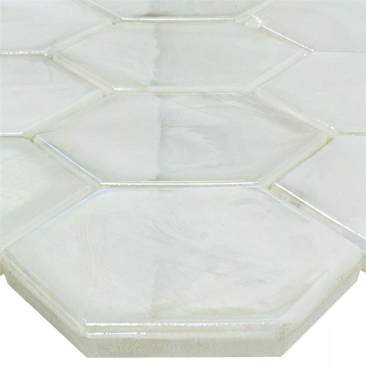 Üvegmozaik Csempék Andalucia Hatszög Fehér