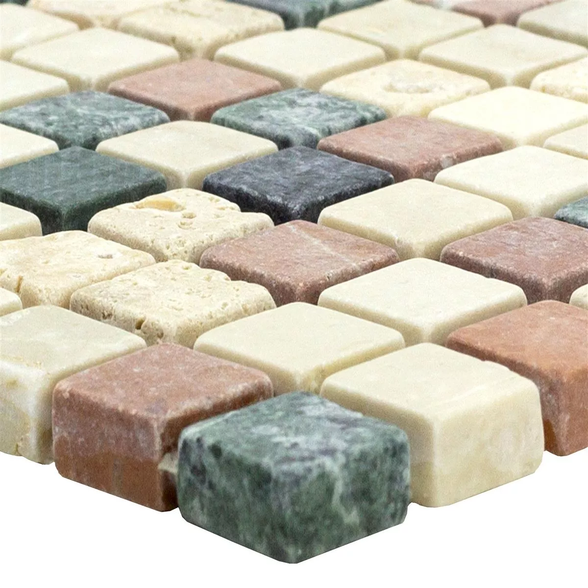 Üveggolyó Természetes Kő Mozaik Csempék Antebia Krém Bézs Piros Zöld