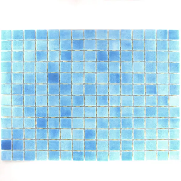 Üveg Medence Pool Mozaik 25x25x4mm Világoskék Mix
