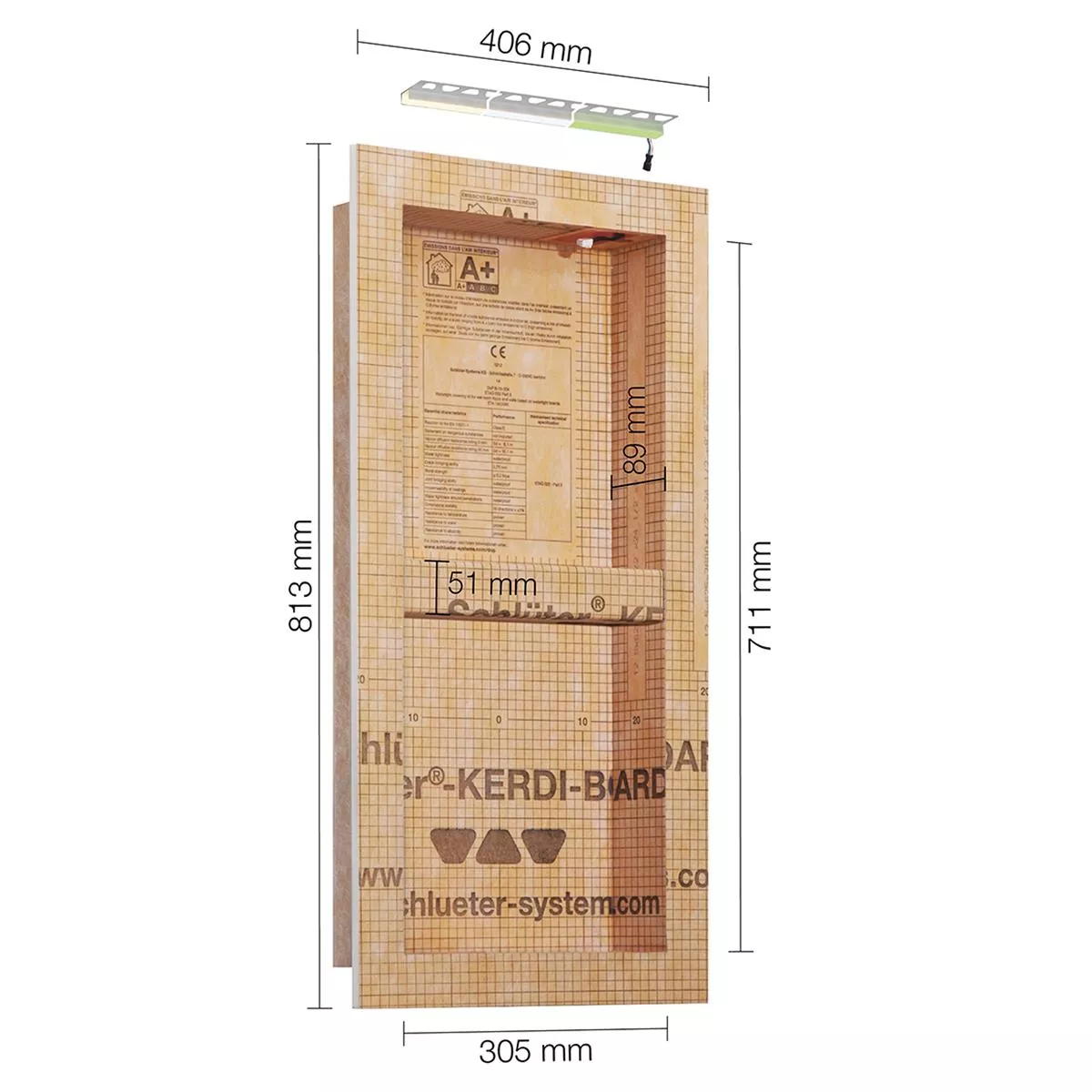 Schlüter NLT-BR réskészlet RGB LED világítás vezérelhető 30,5x71,1x0,89 cm Schlüter NLT-BR réskészlet RGB LED világítás vezérelhető 30,5x71,1x0,89 cm