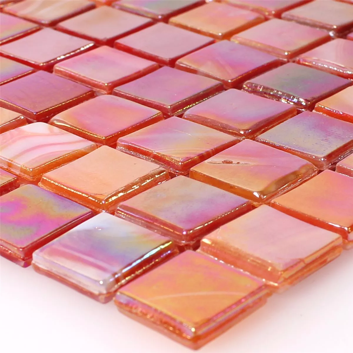Üvegmozaik Csempék Gyöngyház Hatású Piros Mix