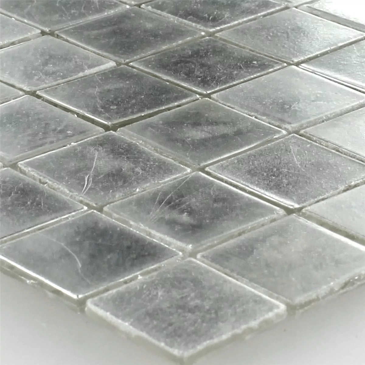 Mozaik Csempe Trend-Vi Üveg Fehér Arany 24 Karát 1x1cm