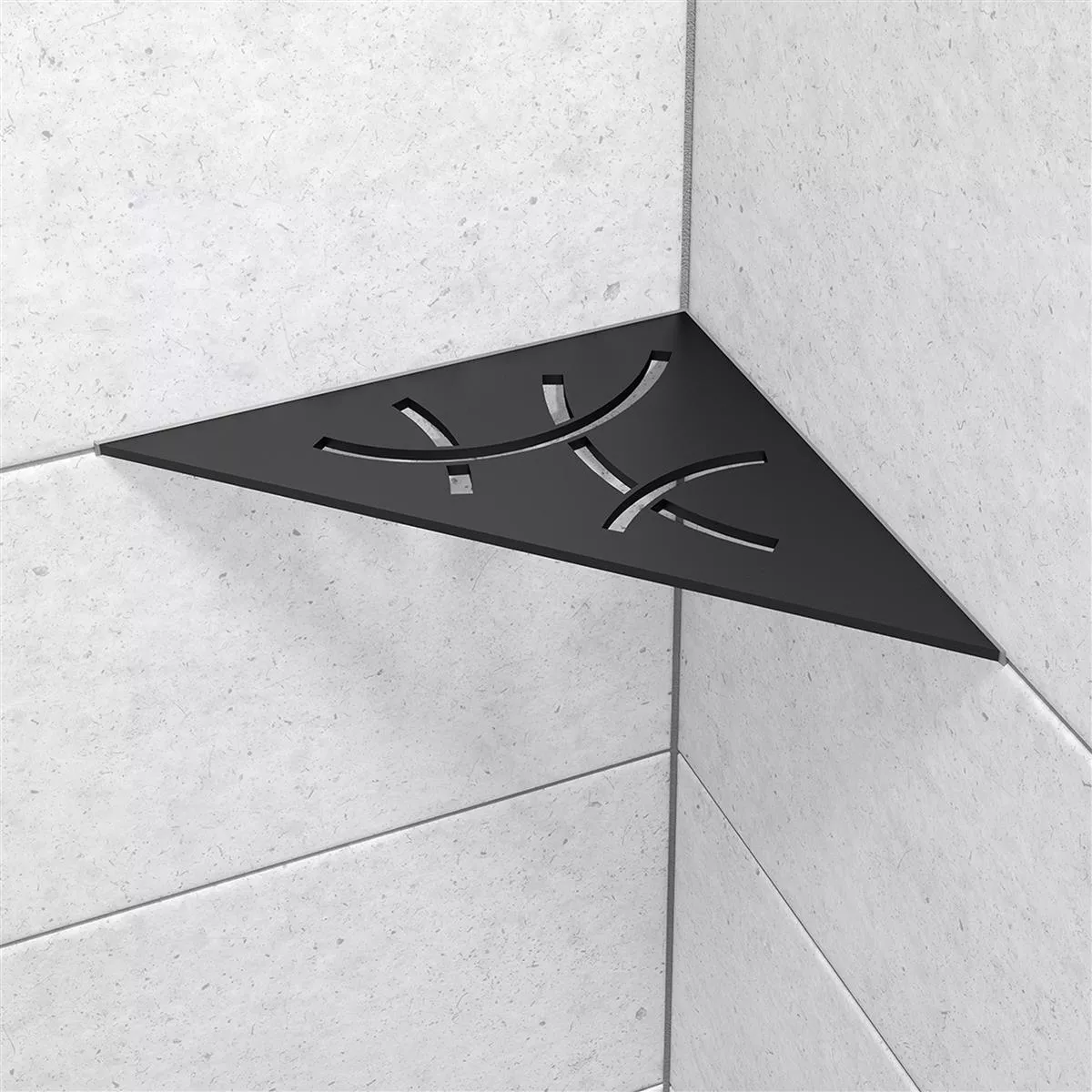 Schlüter falipolc háromszög 21x21cm Curve grafit fekete matt