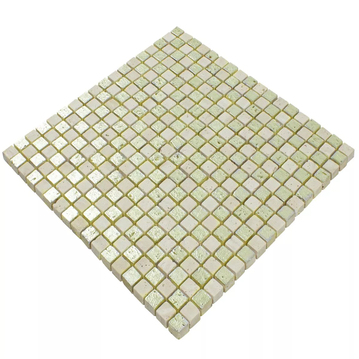 Üveggolyó Természetes Kő Mozaik Csempék Antika Mix Arany Krém