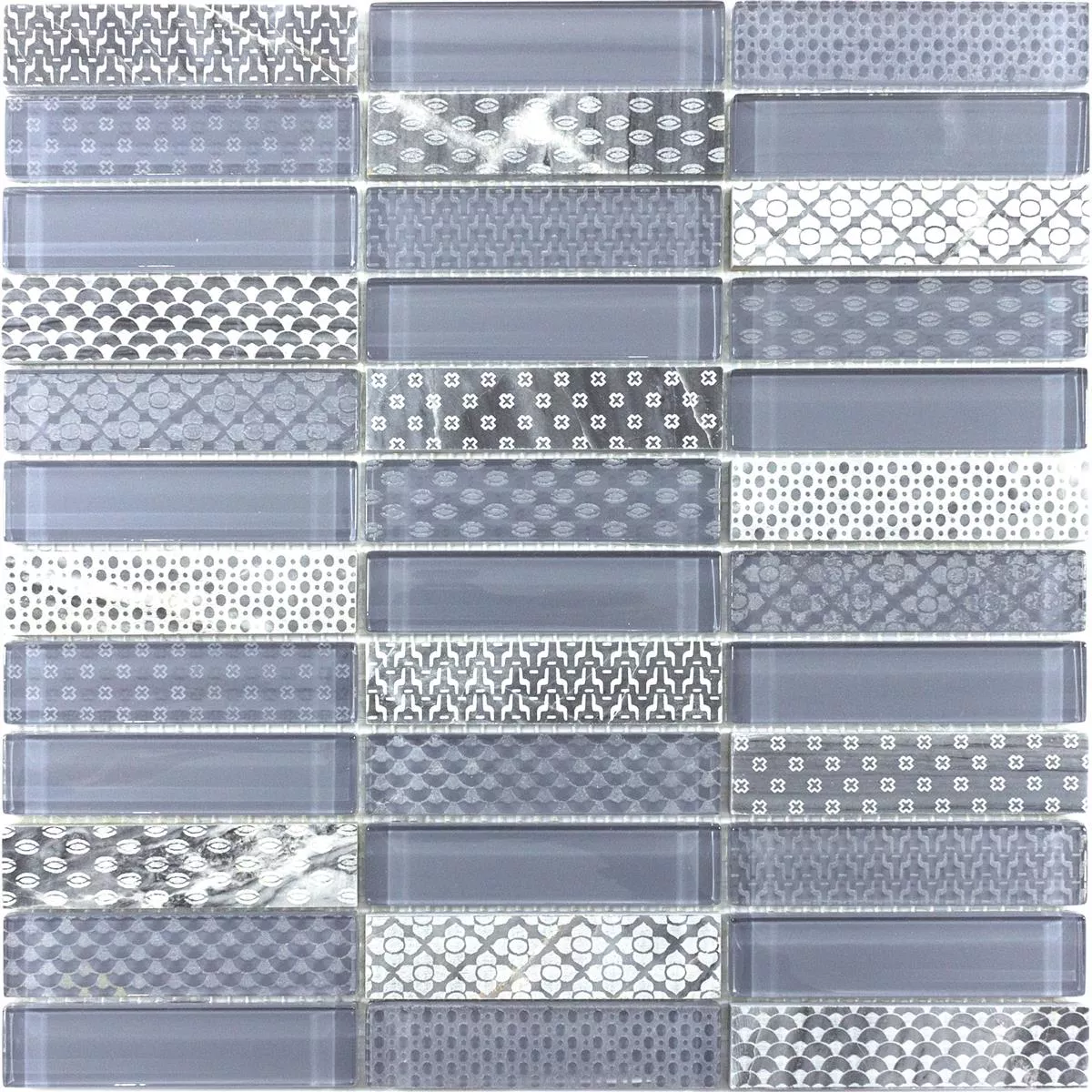 Üveg Természetes Kő Mozaik Csempék Celestiana Dísz Brick Szürke Mix