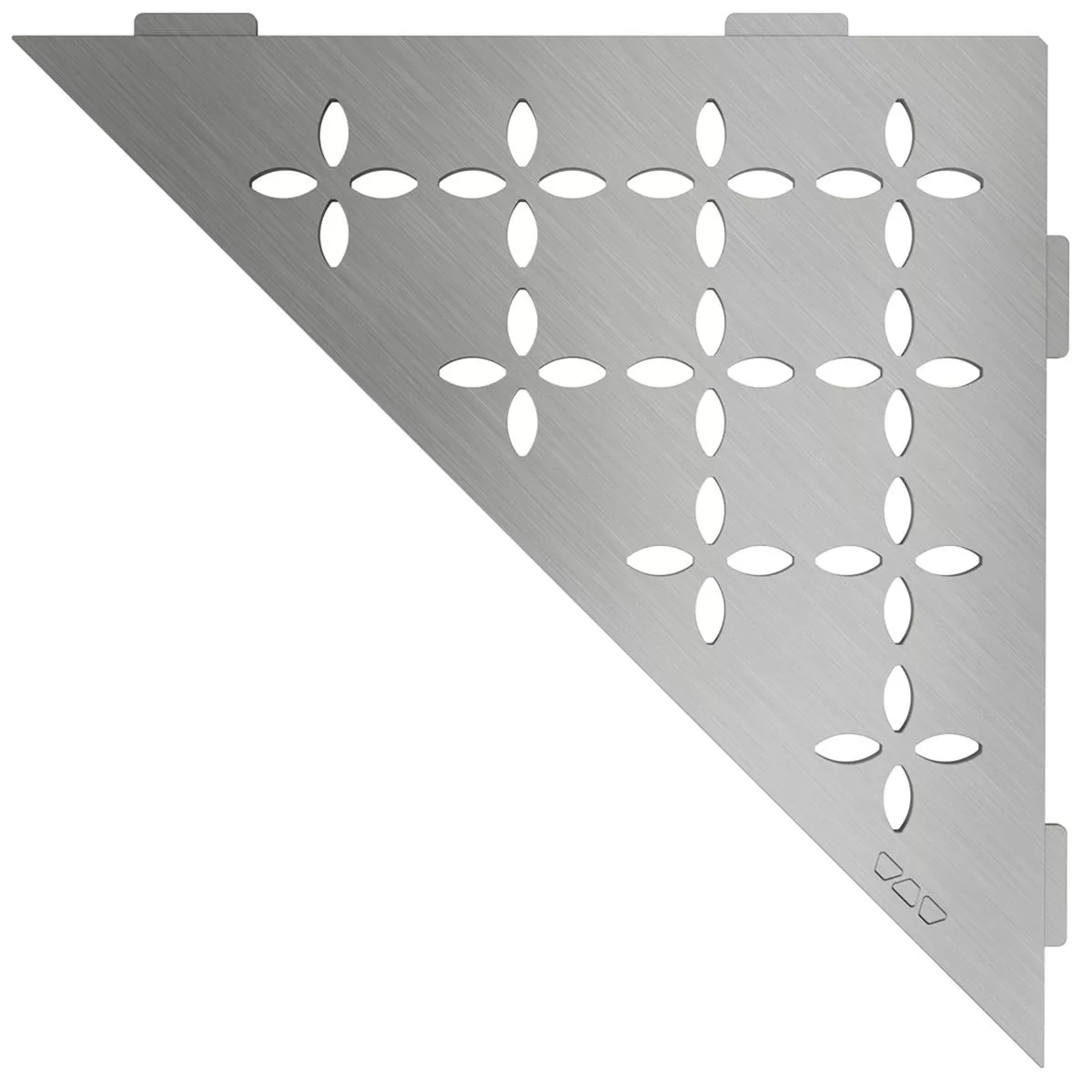Fali polc zuhanypolc Schlüter háromszög 21x21cm virágos rozsdamentes acél