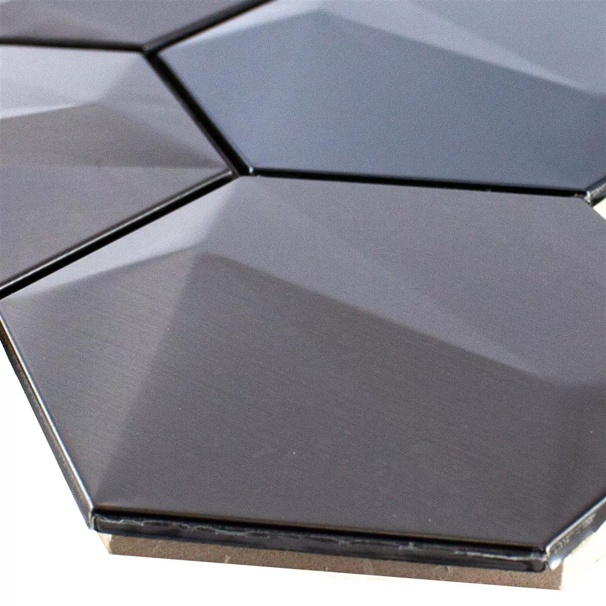 Rozsdamentes Acél Mozaik Csempe Durango Hatszög 3D Barna Rozsdamentes Acél Mozaik Csempe Durango Hatszög 3D Barna