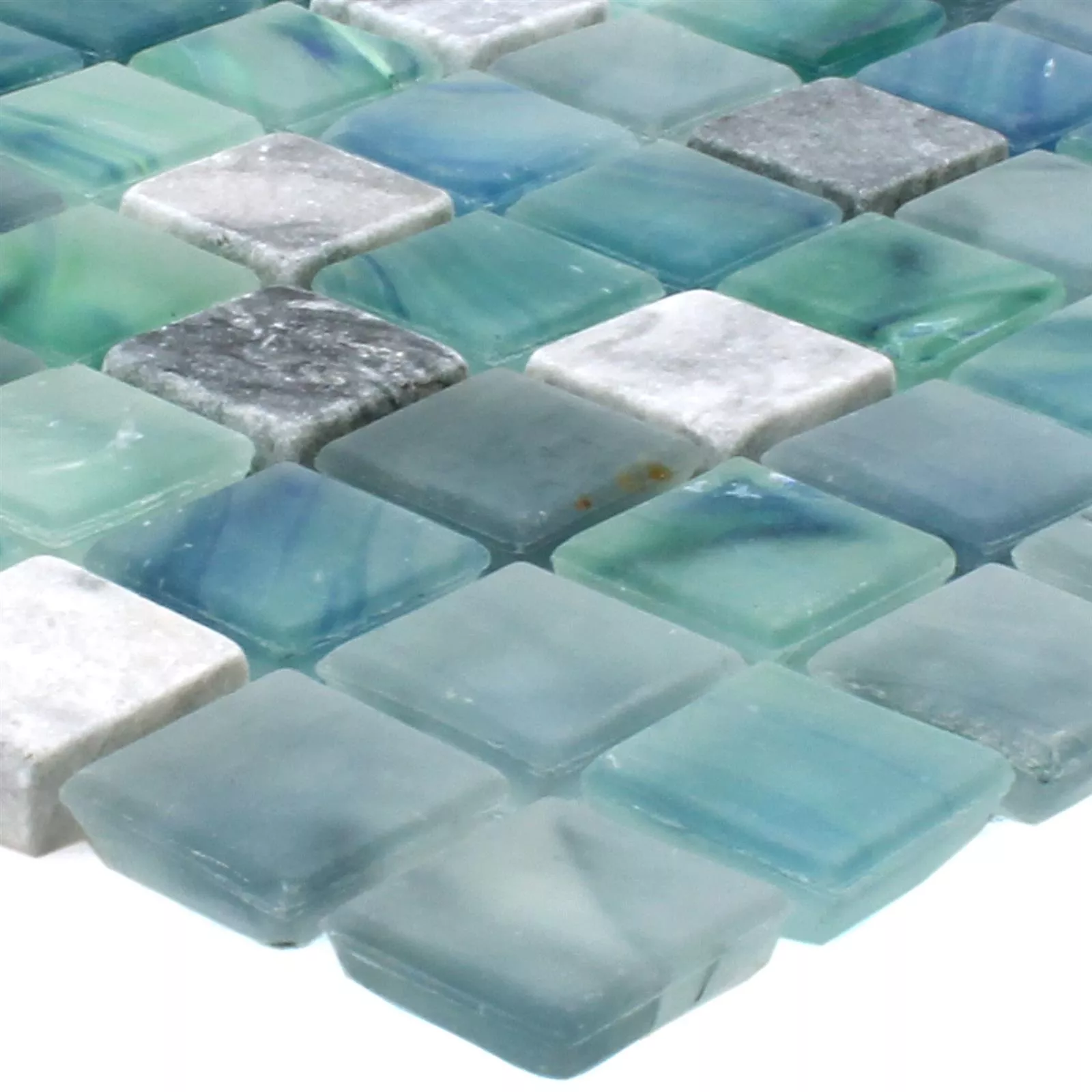 Mozaik Csempe Mayon Üveg Üveggolyó Mix Tengerzöld