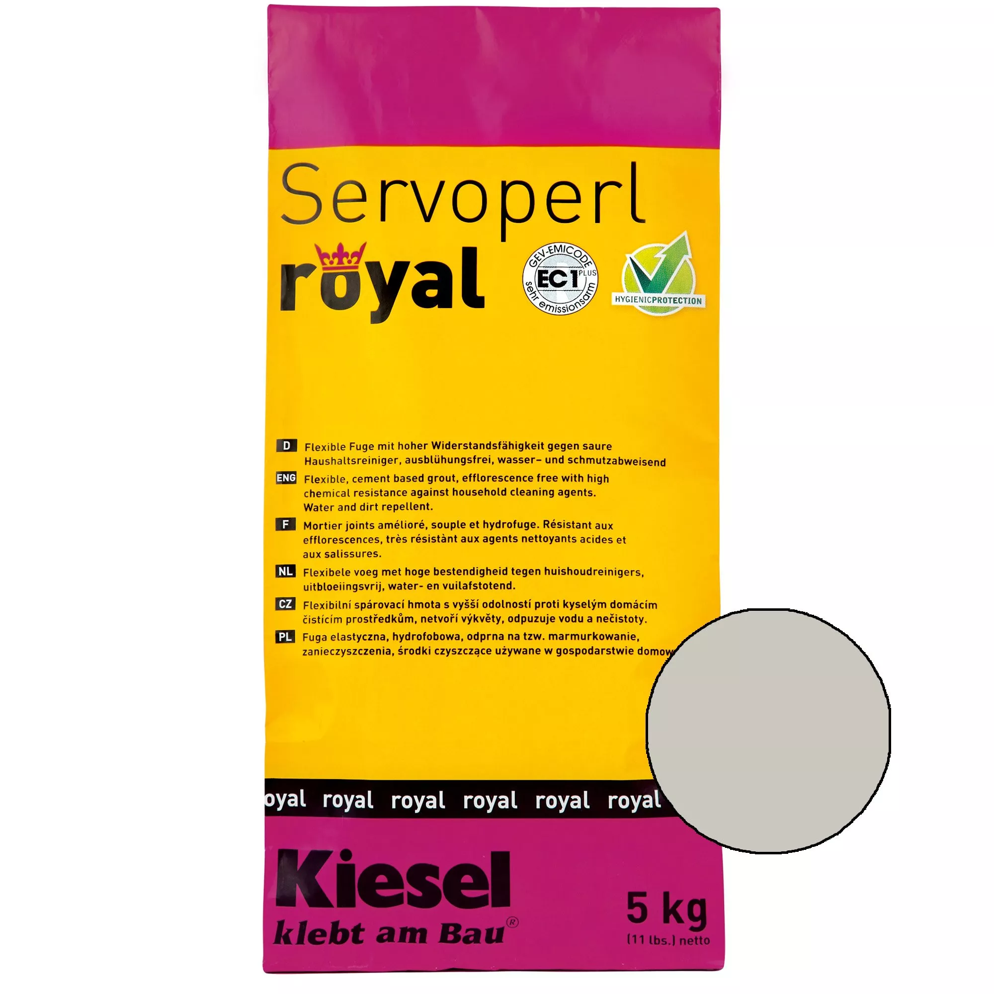 Kiesel Servoperl royal - fuga keverék - 5 kg ezüstszürke