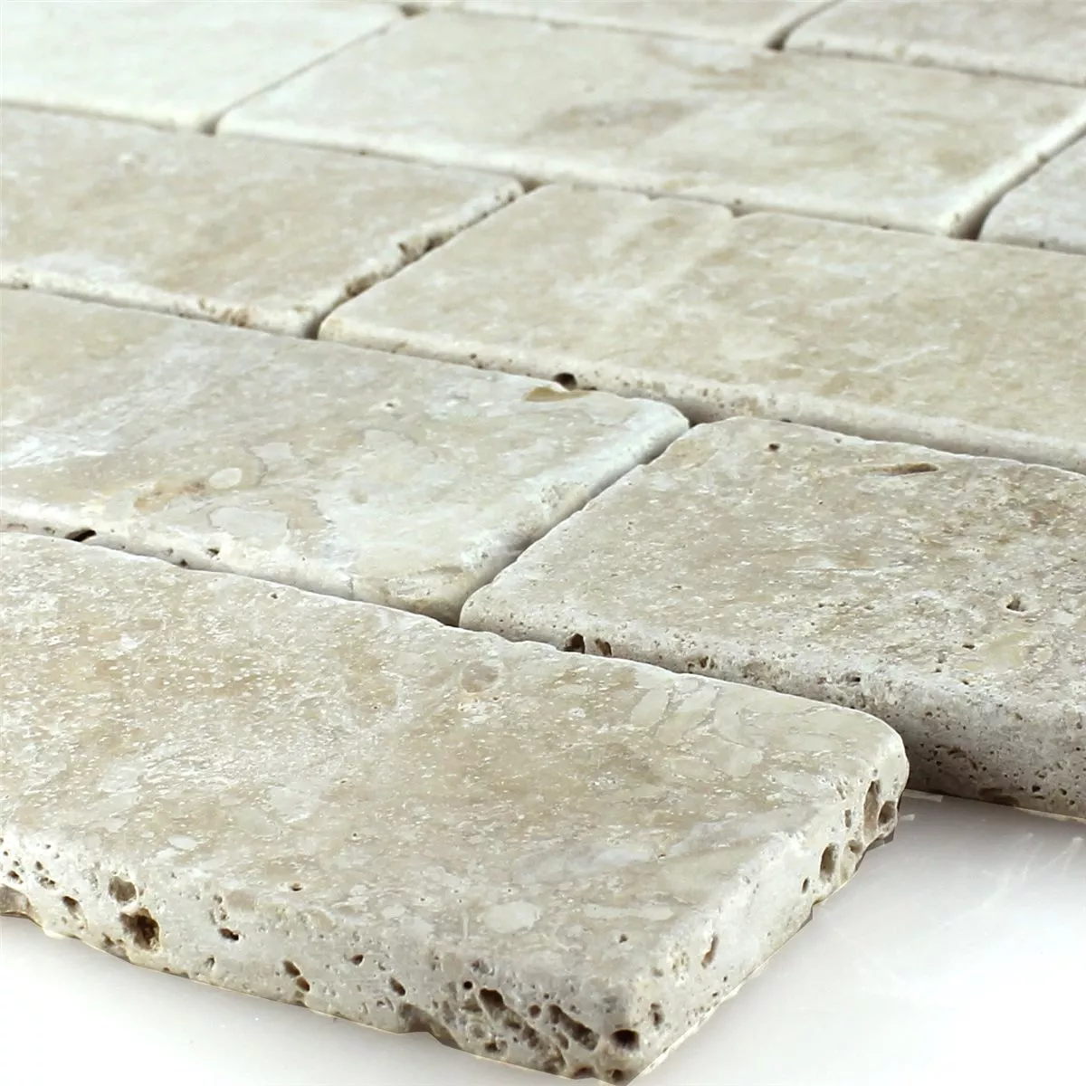 Travertin Mozaik Csempe Bugio Chiaro Brick
