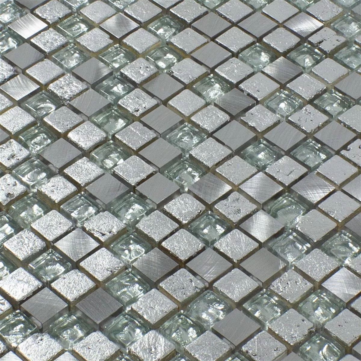 Üveg Alumínium Gyanta Mozaik Csempe Stilo Ezüst