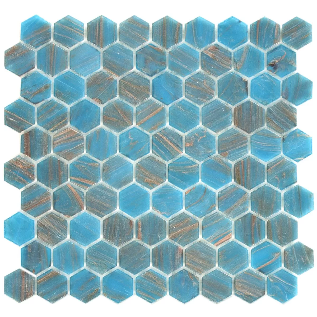 Üvegmozaik Csempék Trend-Vi Üveg Hexagonal 242 Türkiz Kék