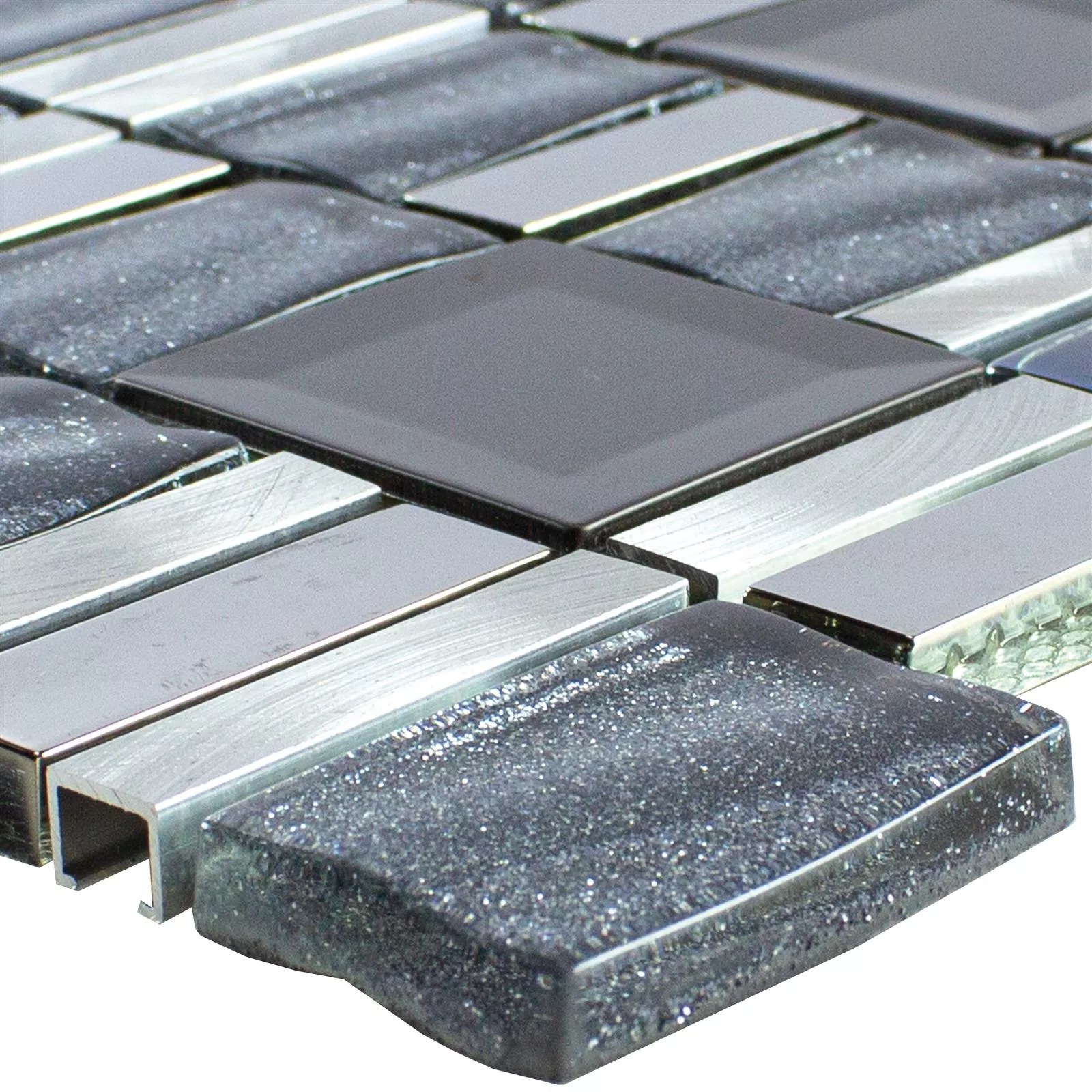 Üveg Alumínium Mozaik LaCrosse Fekete Szürke Ezüst