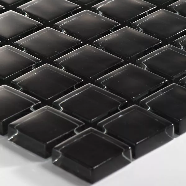Üvegmozaik Csempék Uni 23x23x8mm Fekete
