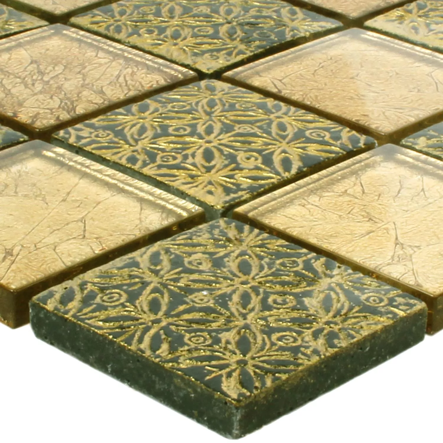 Mozaik Csempe Üveg Természetes Kő Friesia Arany