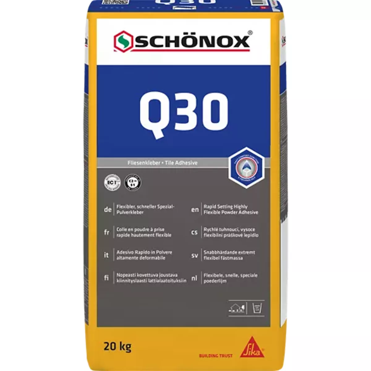 Csemperagasztó Schönox Q30 Rugalmas speciális porragasztó 20 kg