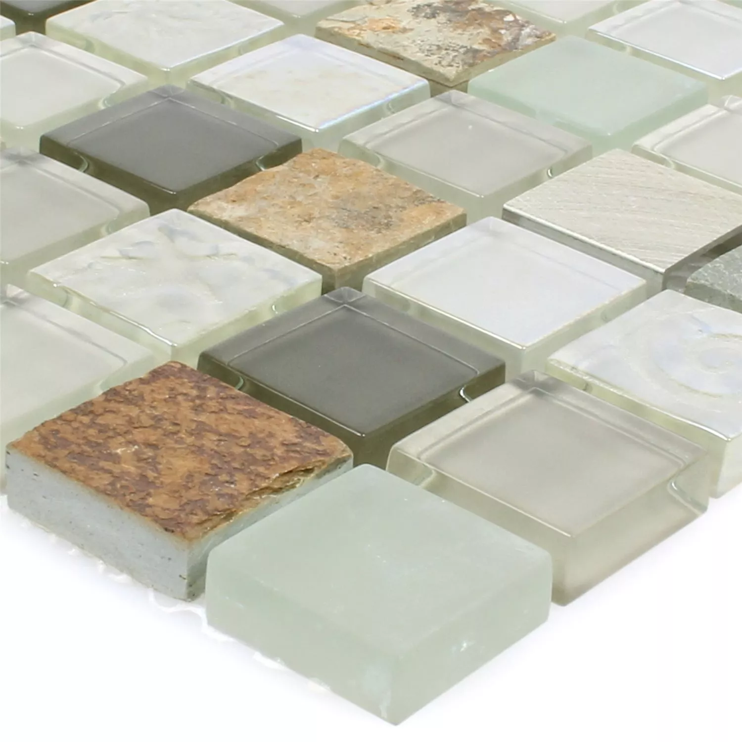 Mozaik Csempe Természetes Kő Üveg Fém Mix Lockhart